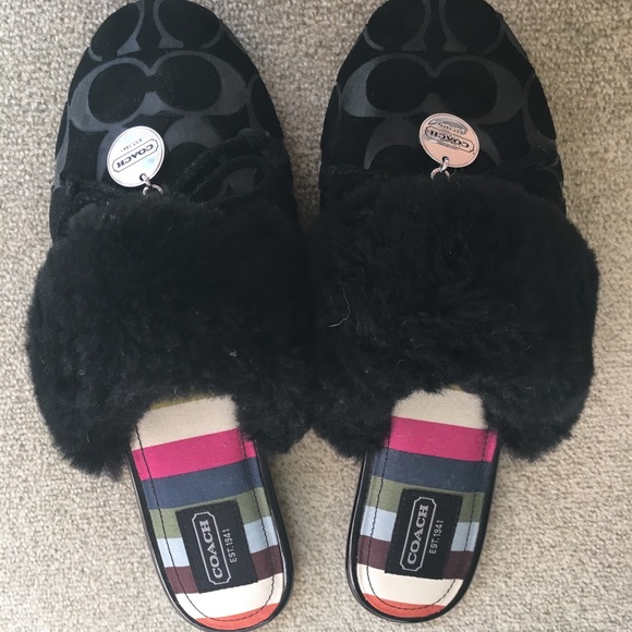 coach slip on slippers